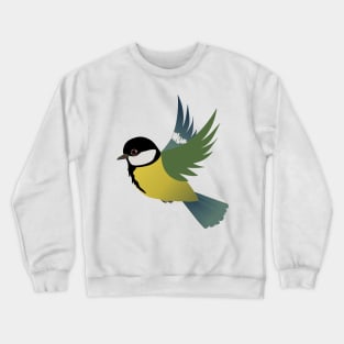 Flying great bird on a light blue background Crewneck Sweatshirt